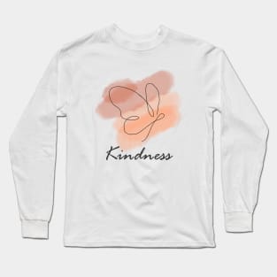 Kindness one line butterfly, inspirational meanings Long Sleeve T-Shirt